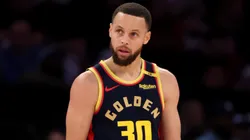 Stephen Curry #30 of the Golden State Warriors during an NBA game.