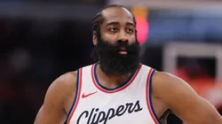 James Harden #1 of the LA Clippers looks on against the Chicago Bulls during the second half at the United Center on February 26, 2025 in Chicago, Illinois.