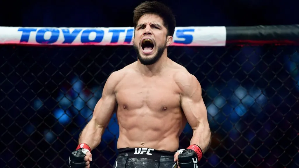 Henry Cejudo reacts after defeating TJ Dillashaw in the first round during their UFC Flyweight title match at UFC Fight Night at Barclays Center on January 19, 2019. (Source: Sarah Stier/Getty Images)