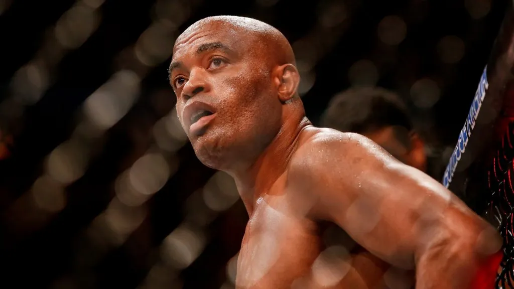 Anderson Silva of Brazil prepares to fight Jared Cannonier of USA in their middleweight bout during the UFC 237 event at Jeunesse Arena on May 11, 2019. (Source: Alexandre Schneider/Getty Images)