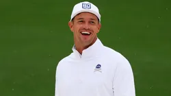 Bryson DeChambeau of the United States looks on in the practice area prior to the 2023 Masters Tournament at Augusta National Golf Club on April 03, 2023.