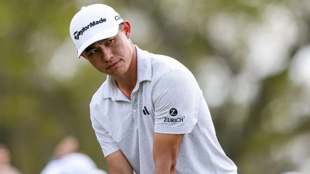 Collin Morikawa looks to hit a tee shot on the seventh hole during the final round of the Arnold Palmer Invitational presented by Mastercard 2025. (Source: Richard Heathcote/Getty Images)