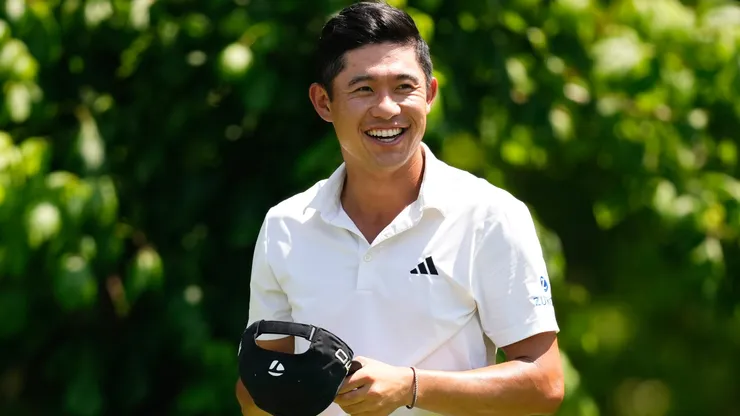 Collin Morikawa of the United States walks to the sixth tee during the first round of the Charles Schwab Challenge at Colonial Country Club on May 23, 2024.