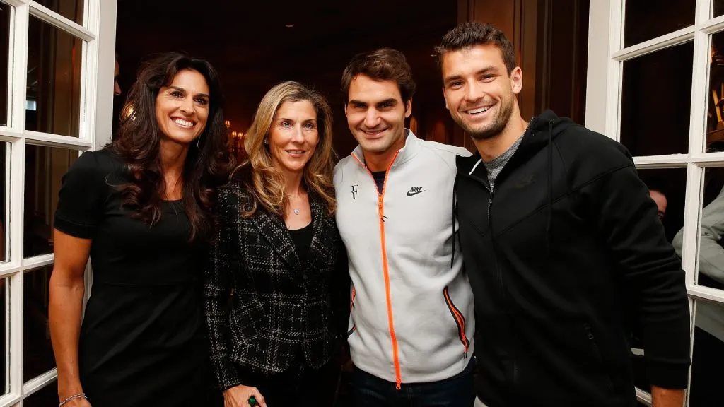 Gabriela Sabatini at, Monica Seles, Roger Federer and Grigor Dimitrov at the 2015 Indian Wells (Mike Stobe/Getty Images)