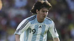 Lionel Messi playing with Argentina in 2006.