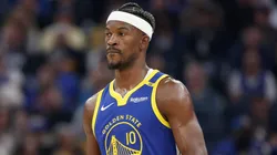 Jimmy Butler #10 of the Golden State Warriors during a game.