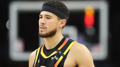 Devin Booker #1 of the Phoenix Suns during the second half of the NBA game at Footprint Center