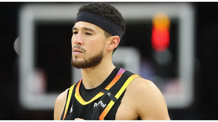 Devin Booker #1 of the Phoenix Suns during the second half of the NBA game at Footprint Center