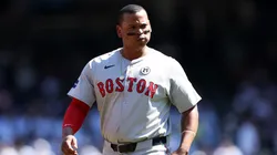 Rafael Devers #11 of the Boston Red Sox looks on against the New York Yankees at Yankee Stadium on September 15, 2024 in the Bronx borough of New York City.