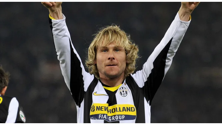 Pavel Nedved of Juventus celebrates during the Serie A match between Roma and Juventus at the Stadio Olimpico on March 21, 2009 in Rome, Italy.