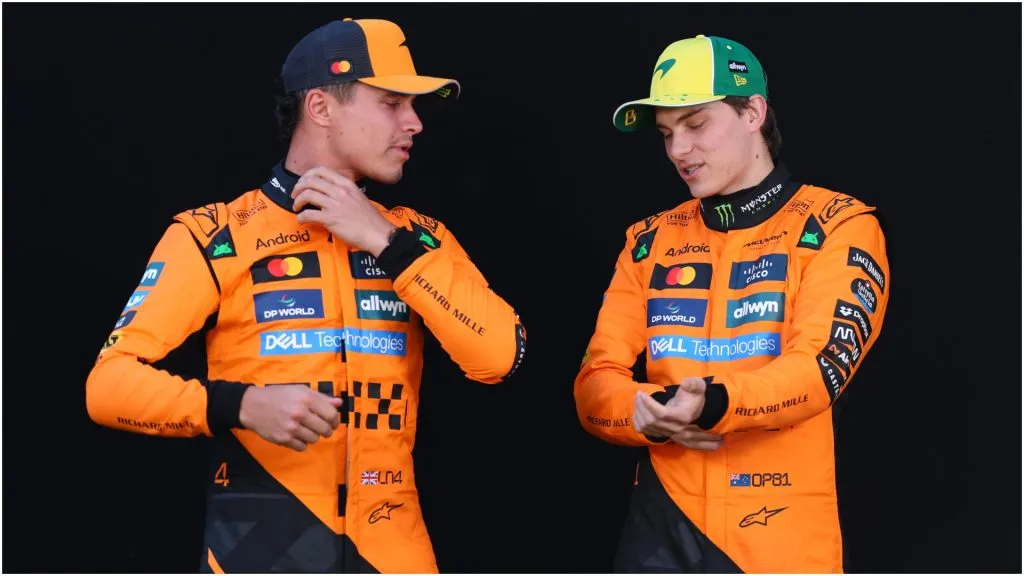 Lando Norris and Oscar Piastri of McLaren – Clive Rose/Getty Images