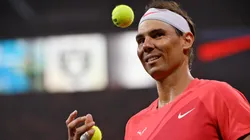 Rafael Nadal competes in The Netflix Slam, a live Netflix Sports event at the MGM Resorts.