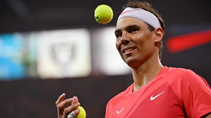 Rafael Nadal competes in The Netflix Slam, a live Netflix Sports event at the MGM Resorts.