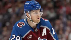 Nathan MacKinnon #29 of the Colorado Avalanche plays the New Jersey Devils in the second period at Ball Arena on February 26, 2025 in Denver, Colorado.