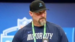 Head coach Dan Campbell of the Detroit Lions speaks to the media during the NFL Scouting Combine at the Indiana Convention Center on February 25, 2025 in Indianapolis, Indiana.