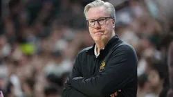 Head coach Fran McCaffery of the Iowa Hawkeyes looks on during the first half against the Michigan State Spartans at Breslin Center on February 20, 2024 in East Lansing, Michigan.
