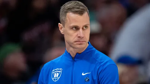 Head coach Jon Scheyer of the Duke Blue Devils