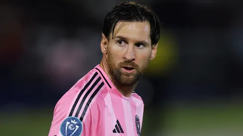 Lionel Messi of Inter Miami looks on during the match against Cavalier SC