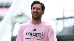 Lionel Messi of Inter Miami arrive prior to the MLS match between Inter Miami CF and Charlotte FC at Chase Stadium on March 09, 2025.
