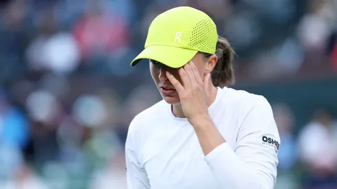 Iga Swiatek during her Indian Wells semifinals against Mirra Andreeva
