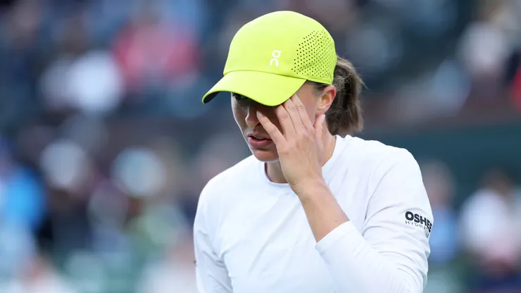 Iga Swiatek during her Indian Wells semifinals against Mirra Andreeva