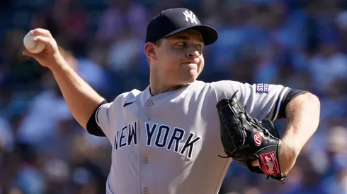 Michael King during this time with the New York Yankees pitches in the first inning against the Kansas City Royals at Kauffman Stadium on October 01, 2023 in Kansas City, Missouri.