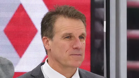Head coach Jim Hiller of the Los Angeles Kings looks on against the Chicago Blackhawks during the third period at the United Center on March 15, 2024 in Chicago, Illinois.
