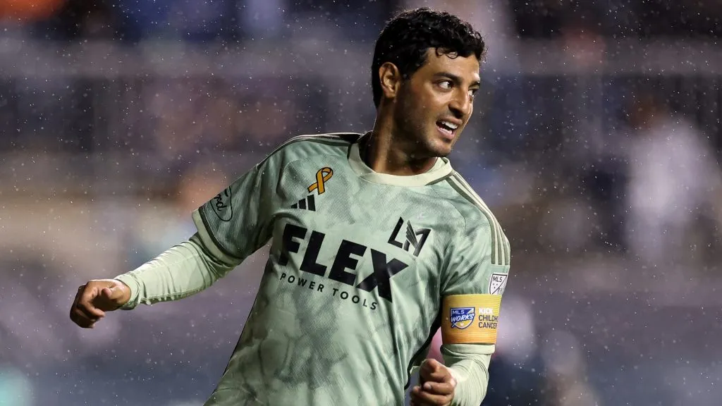 Carlos Vela #10 of Los Angeles FC looks on during the second half against Philadelphia Union at Subaru Park on September 23, 2023. (Source: Tim Nwachukwu/Getty Images)