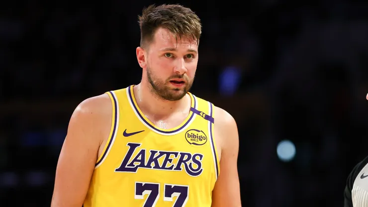 Luka Doncic during an NBA game with Los Angeles Lakers.