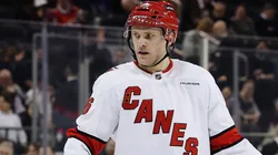 Mikko Rantanen #96 looks on during the game against the New York Rangers at Madison Square Garden on January 28, 2025 in New York City.