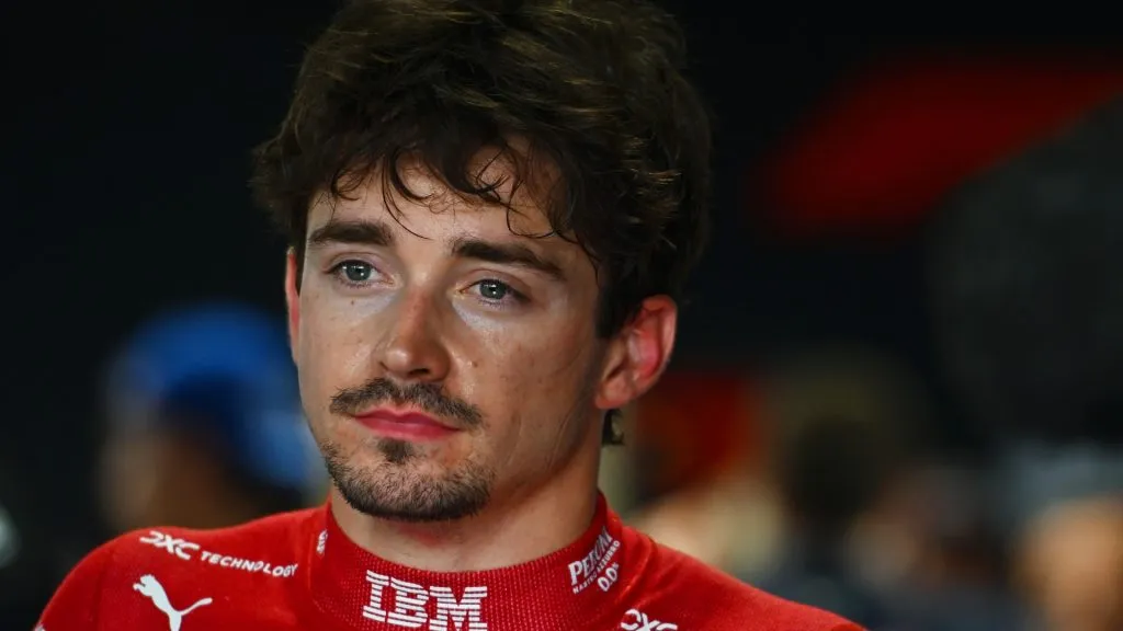 Fifth placed qualifier Charles Leclerc of Monaco and Scuderia Ferrari is interviewed during qualifying ahead of the F1 Grand Prix of Australia in 2025. (Source: Rudy Carezzevoli/Getty Images)