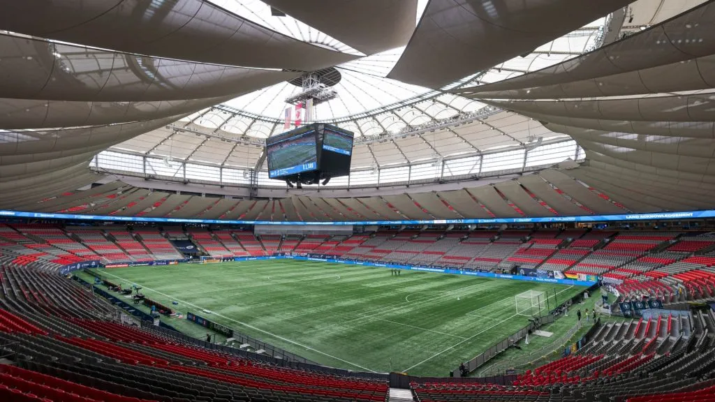 General view of the pitch at BC Place Stadium prior to the start of the MLS match between Vancouver Whitecaps FC and LA Galaxy on March, 2, 2025. (Source: Rich Lam/Getty Images)