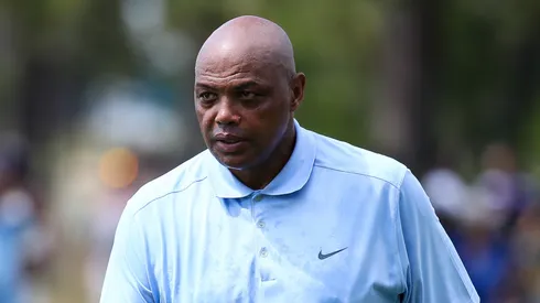Former NBA basketball player and sports analyst Charles Barkley walks at the 18th hole on day one of the 2024 American Century Championship at Edgewood Tahoe Golf Course on July 12, 2024 in Stateline, Nevada.