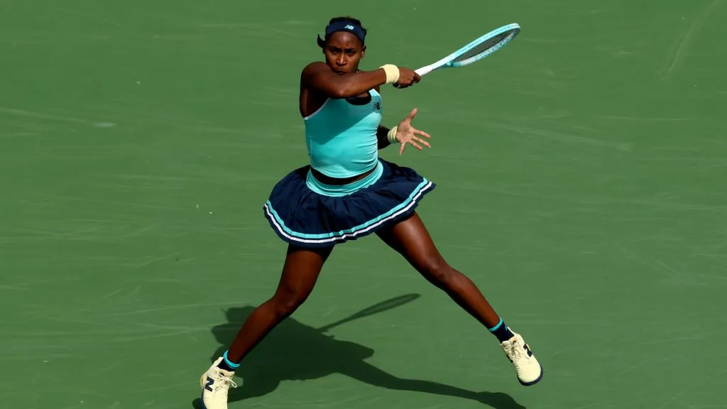 Coco Gauff during Miami Open second round (Matthew Stockman/Getty Images)