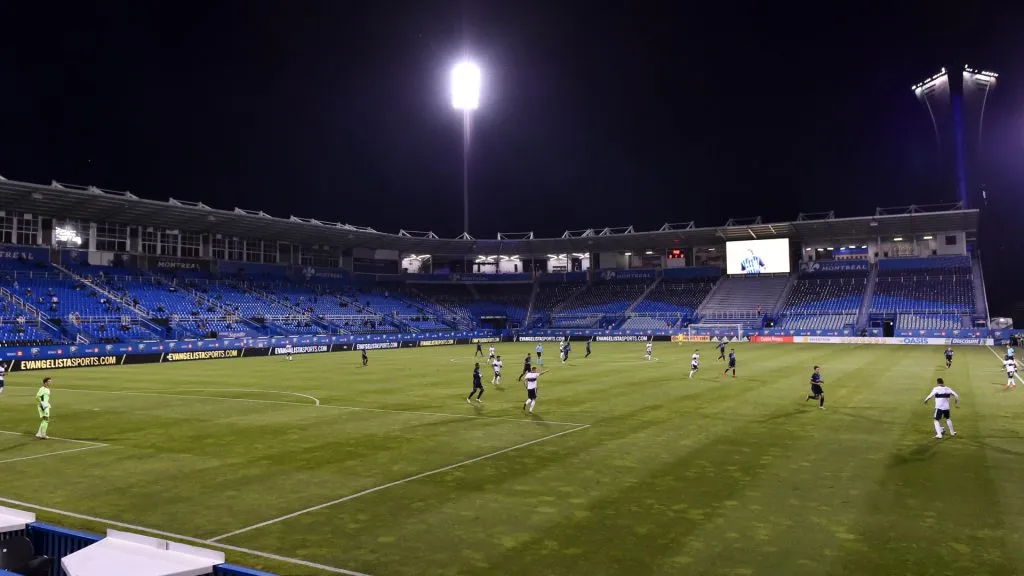 General view of the game between the Montreal Impact and the Vancouver Whitecaps during the first half at Saputo Stadium on August 25, 2020. (Source: Minas Panagiotakis/Getty Images)