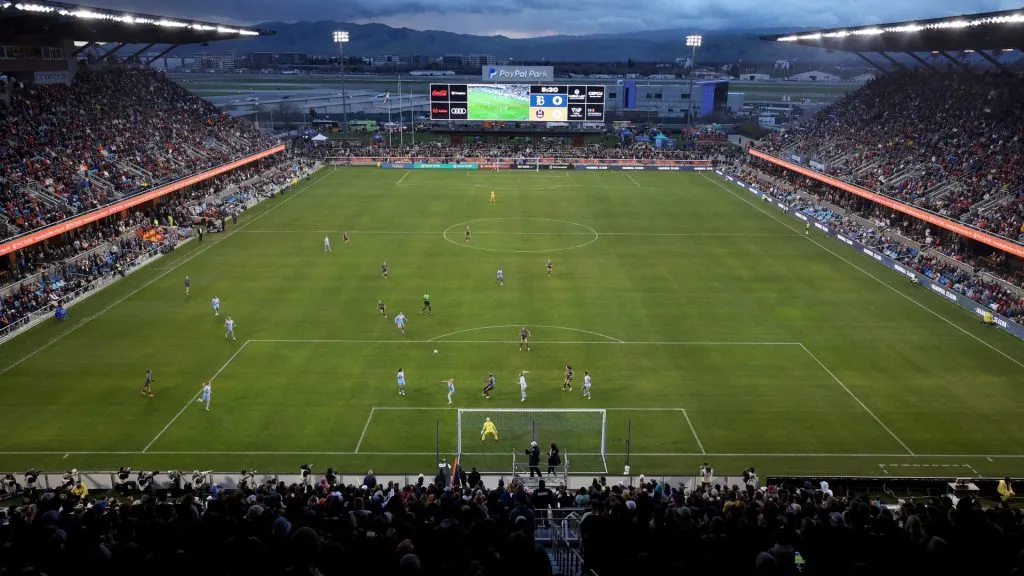 A general view of the Bay FC playing against the Houston Dash in the first half at PayPal Park on March 30, 2024. (Source: Ezra Shaw/Getty Images)