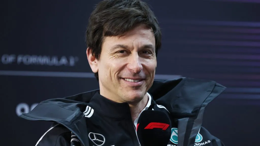 Toto Wolff, Executive Director of Mercedes AMG Petronas F1 Team attends the Team Principals Press Conference during day two of F1 Testing on February 27, 2025. (Source: Clive Rose/Getty Images)