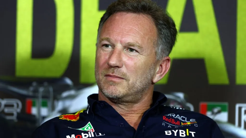 Red Bull Racing Team Principal Christian Horner attends the Drivers Press Conference during practice ahead of the F1 Grand Prix of Abu Dhabi on November 24, 2023. (Source: Clive Rose/Getty Images)