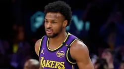 Bronny James #9 of the Los Angeles Lakers at Crypto.com Arena.