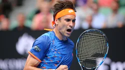 David Ferrer of Spain reacts in his quarter final match against Andy Murray of Great Britain during day 10 of the 2016 Australian Open.