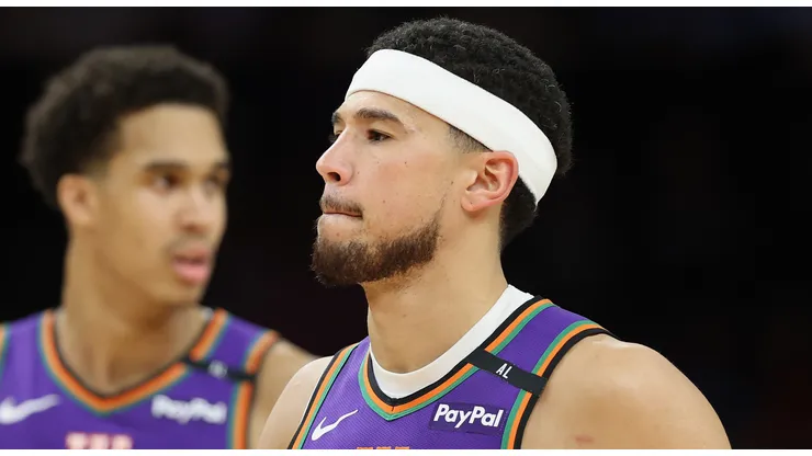 Devin Booker #1 of the Phoenix Suns