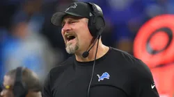 Head coach Dan Campbell of the Detroit Lions while playing the Minnesota Vikings at Ford Field on January 05, 2025 in Detroit, Michigan.