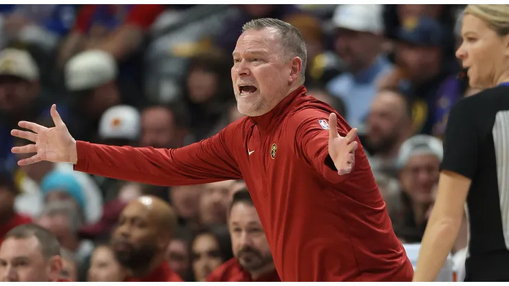 Head coach Michael Malone of the Denver Nuggets directs his team against the Orlando Magic in the third quarter at Ball Arena on February 06, 2025 in Denver, Colorado.