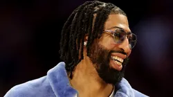 Anthony Davis #3 of the Dallas Mavericks looks on during the first half of a game against the Los Angeles Lakers at Crypto.com Arena on February 25, 2025 in Los Angeles, California.