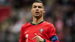 Cristiano Ronaldo of Portugal looks on during the UEFA Nations League 2024/25 League A Group A1 match between Poland and Portugal.