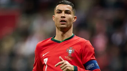 Cristiano Ronaldo of Portugal looks on during the UEFA Nations League 2024/25 League A Group A1 match between Poland and Portugal.