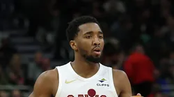 Donovan Mitchell #45 of the Cleveland Cavaliers handles the ball during a game against the Milwaukee Bucks