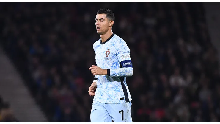 Cristiano Ronaldo of Portugal during gameplay at the UEFA Nations League 2024/25 League A Group A1 match between Scotland and Portugal at on October 15, 2024 in Glasgow, Scotland.