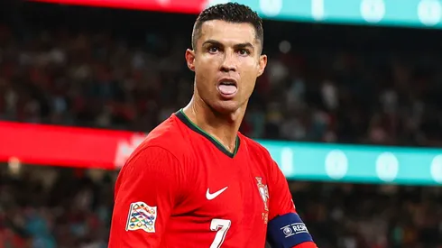 Cristiano Ronaldo of Portugal celebrates after scoring Portugal's second goal during the UEFA Nations League 2024/25 League A Group A1 match between Portugal and Scotland at Estadio da Luz on September 8, 2024 in Lisbon, Portugal.