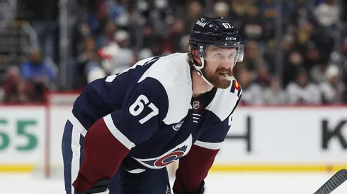 Keaton Middleton #67 of the Colorado Avalanche plays the Dallas Stars in the second period at Ball Arena on January 18, 2025 in Denver, Colorado.